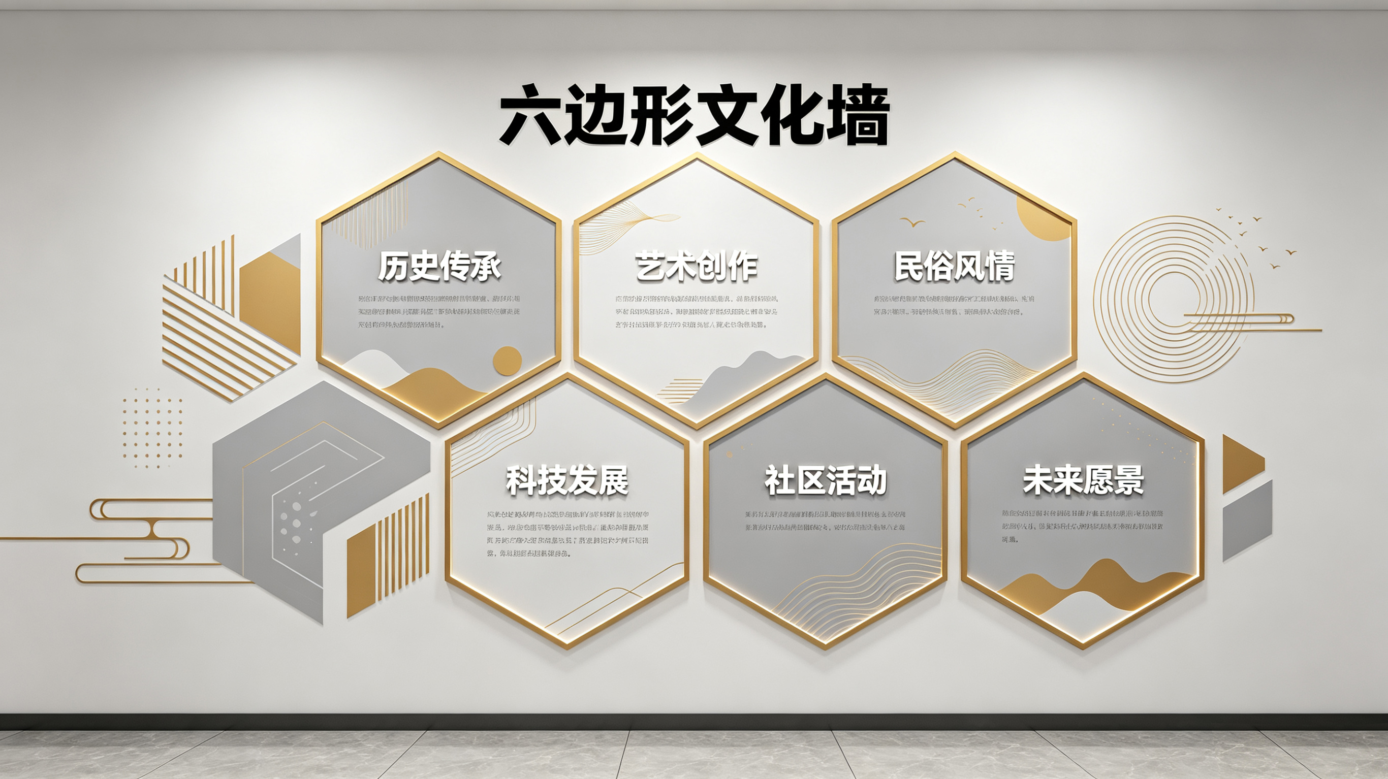 资源企业文化墙 | 六边形信息美学